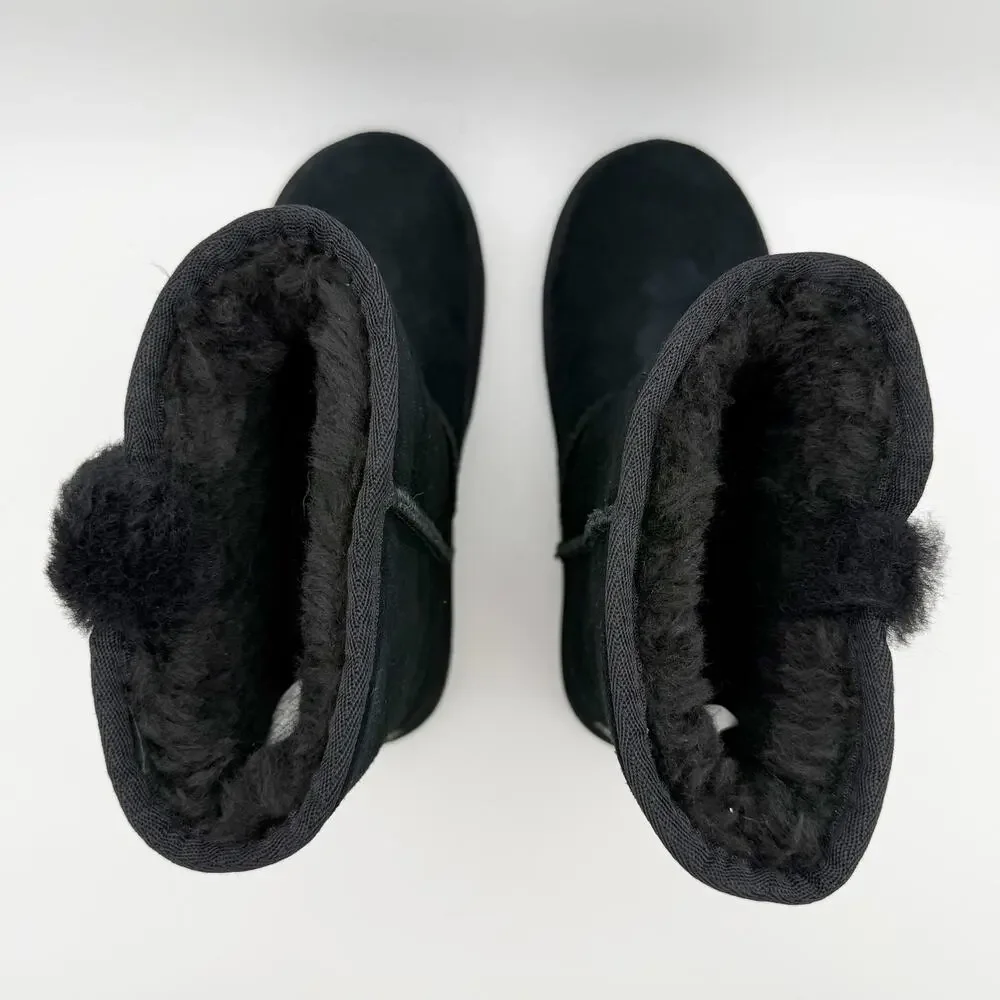 Koolaburra by UGG Womens Victoria Short Winter Boots US 5 EU 36 Black Suede NIB